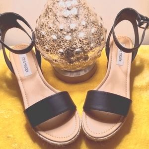 Steve Madden Black Wedge Sandal